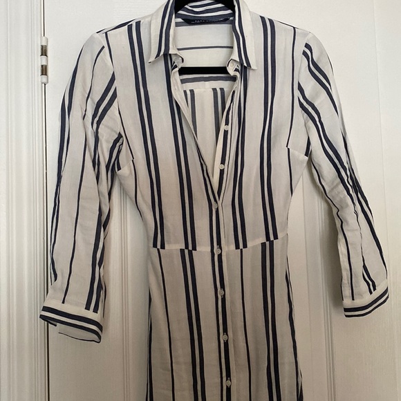 Zara pinstripe linen dress - Picture 2 of 9